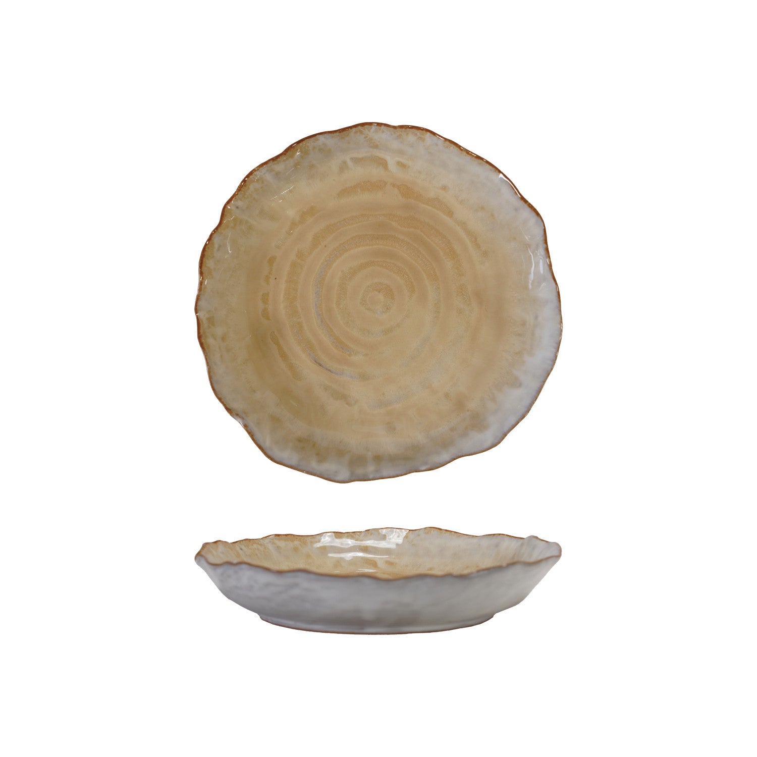 Stoneware Organic Shaped Plate, Reactive Glaze (Each One Will Vary)